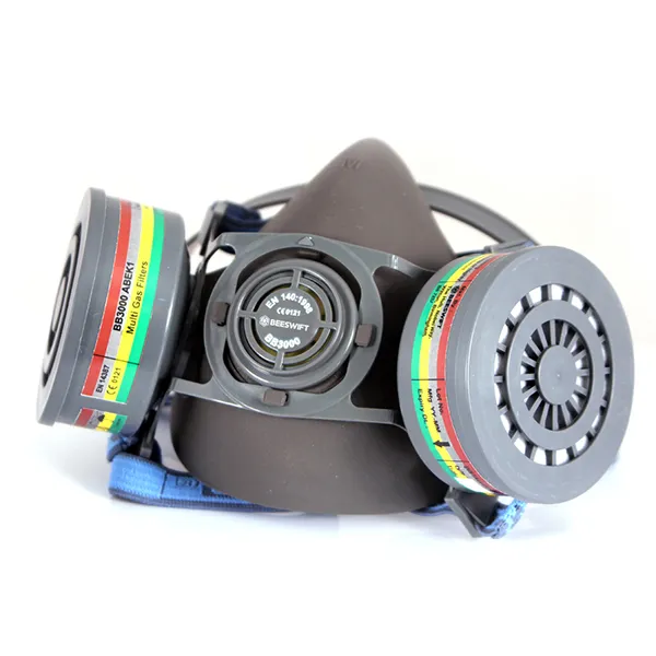 Beeswift Twin Filter Complete Pre-Assembled Respirator with ABEK Filters — Grey